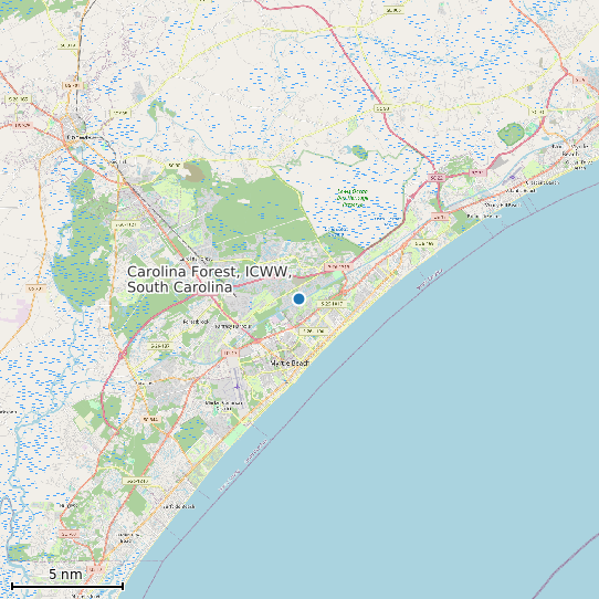 Map of Carolina Forest, ICWW, South Carolina Tide Prediction Station