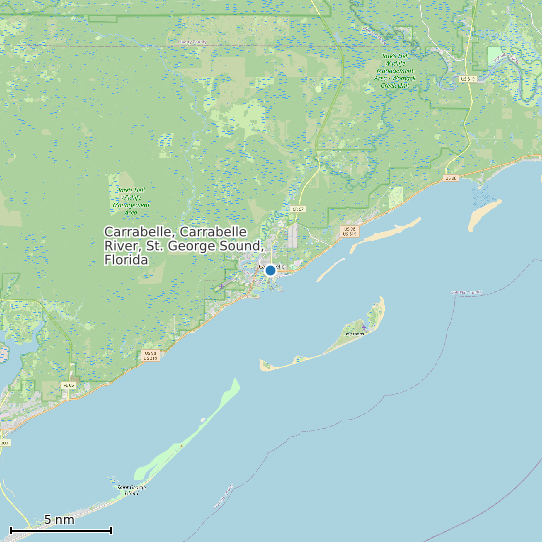 Map of Carrabelle, Carrabelle River, St. George Sound, Florida Tide Prediction Station