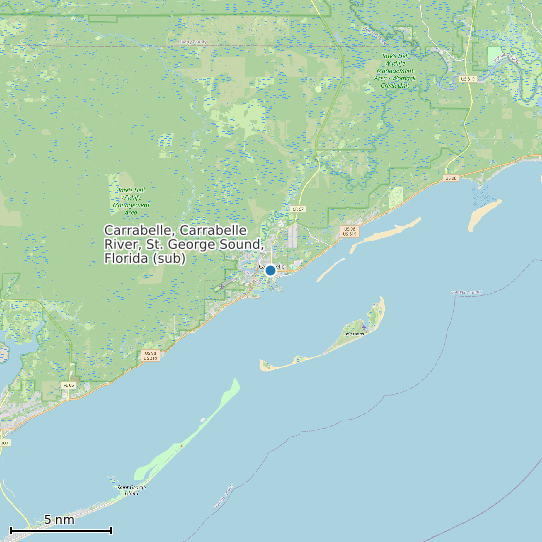 Map of Carrabelle, Carrabelle River, St. George Sound, Florida (sub) Tide Prediction Station