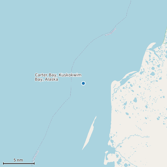 Map of Carter Bay, Kuskokwim Bay, Alaska Tide Prediction Station