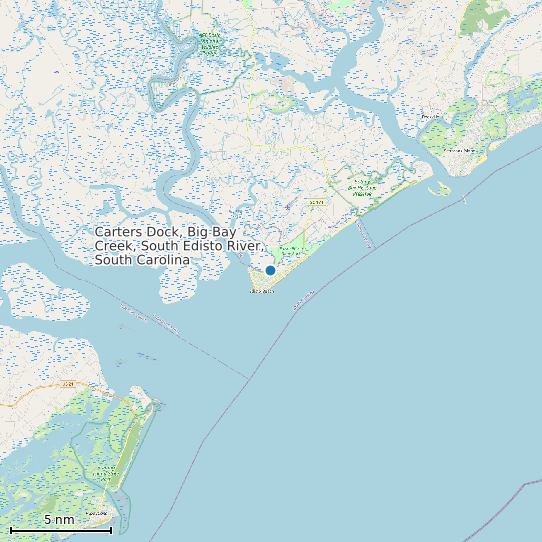 Map of Carters Dock, Big Bay Creek, South Edisto River, South Carolina Tide Prediction Station