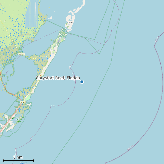 Map of Carysfort Reef, Florida Tide Prediction Station