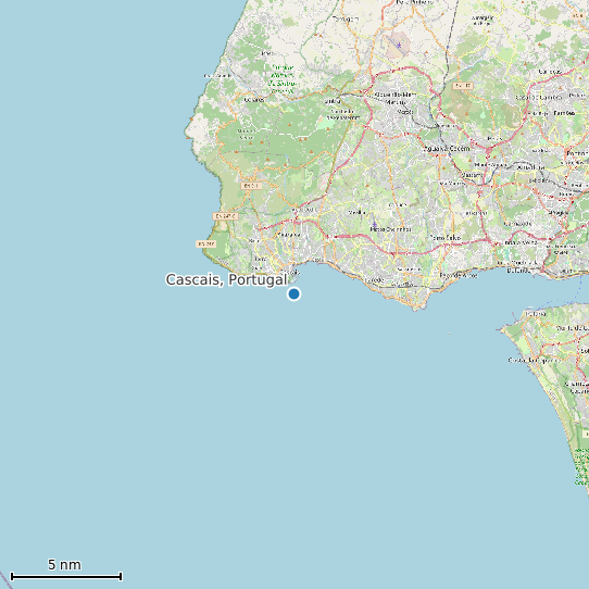 Map of Cascais, Portugal Tide Prediction Station