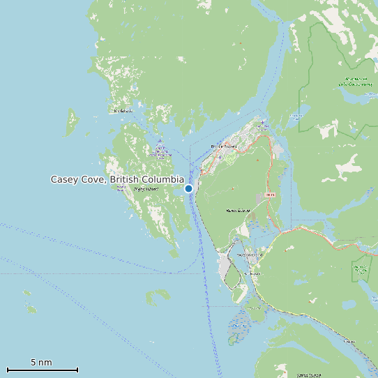 Map of Casey Cove, British Columbia Tide Prediction Station
