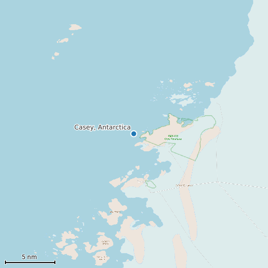 Map of Casey, Antarctica Tide Prediction Station