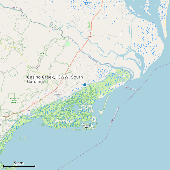 Map of Casino Creek, ICWW, South Carolina Tide Prediction Station