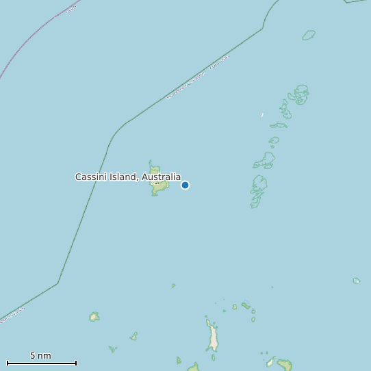 Map of Cassini Island, Australia Tide Prediction Station