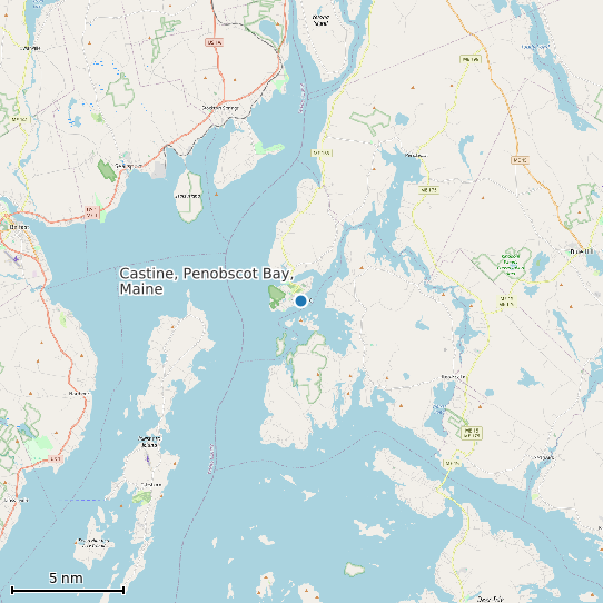 Map of Castine, Penobscot Bay, Maine Tide Prediction Station