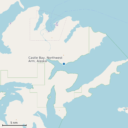 Map of Castle Bay, Northwest Arm, Alaska Tide Prediction Station