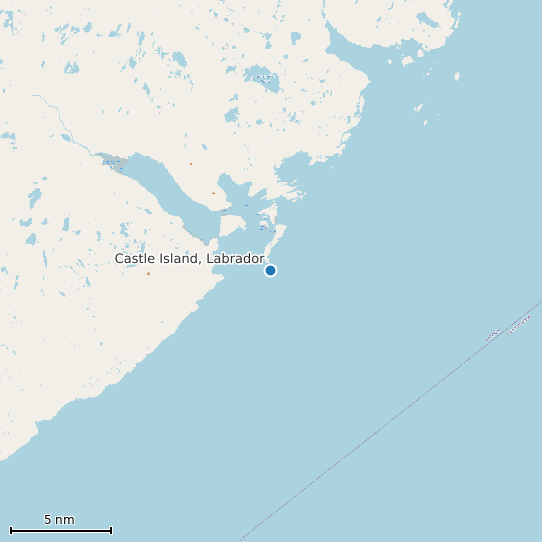 Map of Castle Island, Labrador Tide Prediction Station
