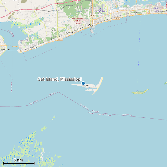 Map of Cat Island, Mississippi Tide Prediction Station