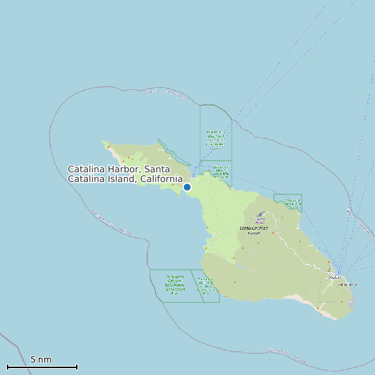 Map of Catalina Harbor, Santa Catalina Island, California Tide Prediction Station