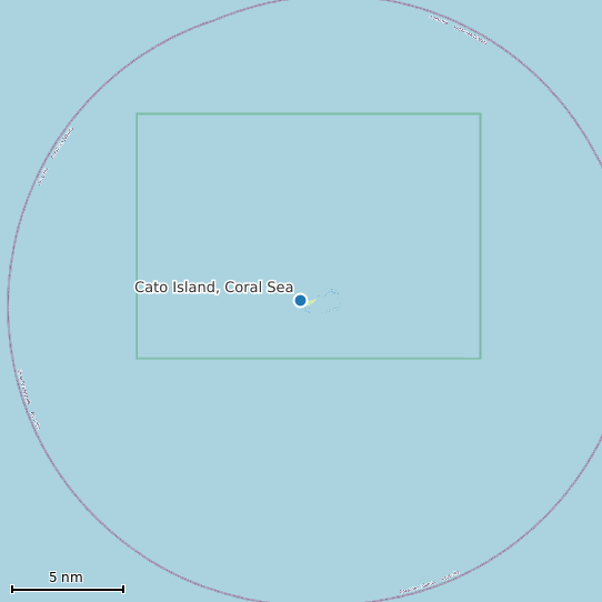 Map of Cato Island, Coral Sea Tide Prediction Station