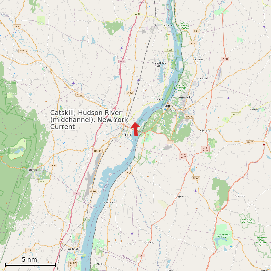 Map of Catskill, Hudson River (midchannel), New York Current Prediction Station