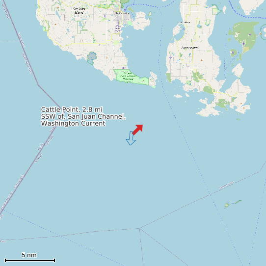 Map of Cattle Point, 2.8 mi SSW of, San Juan Channel, Washington Current Prediction Station