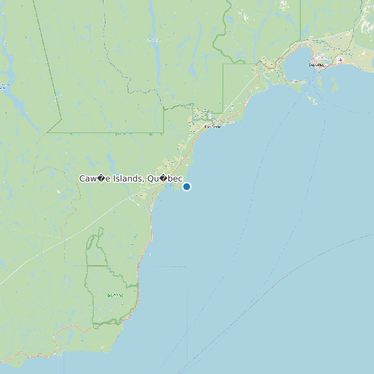 Map of Caw�e Islands, Qu�bec Tide Prediction Station