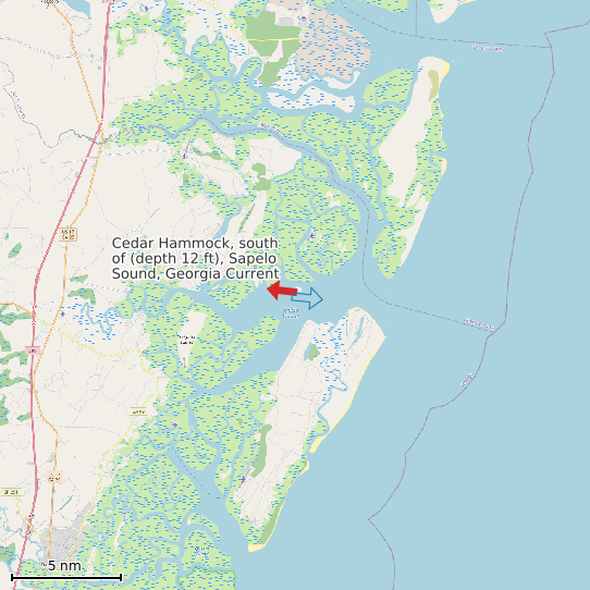 Map of Cedar Hammock, south of (depth 12 ft), Sapelo Sound, Georgia Current Prediction Station