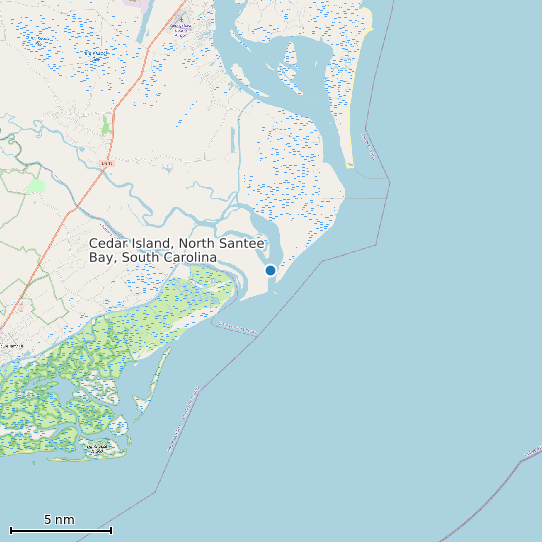 Map of Cedar Island, North Santee Bay, South Carolina Tide Prediction Station