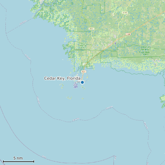 Map of Cedar Key, Florida Tide Prediction Station