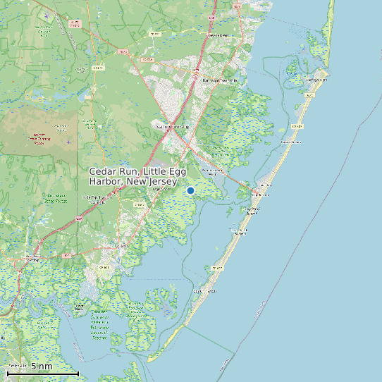 Map of Cedar Run, Little Egg Harbor, New Jersey Tide Prediction Station