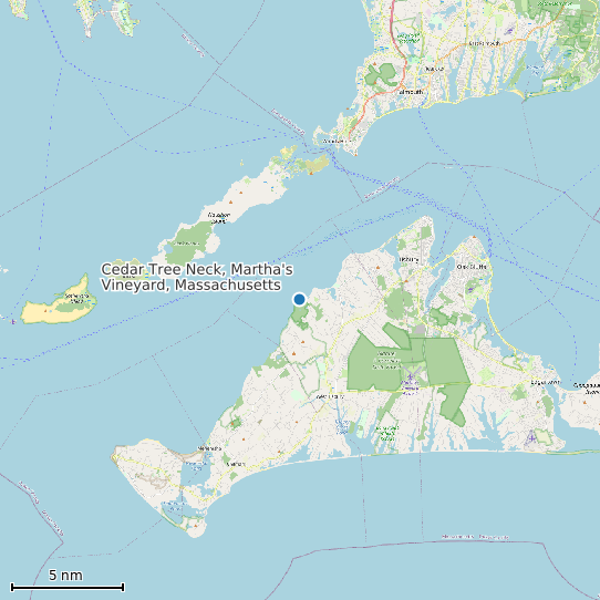 Map of Cedar Tree Neck, Martha's Vineyard, Massachusetts Tide Prediction Station