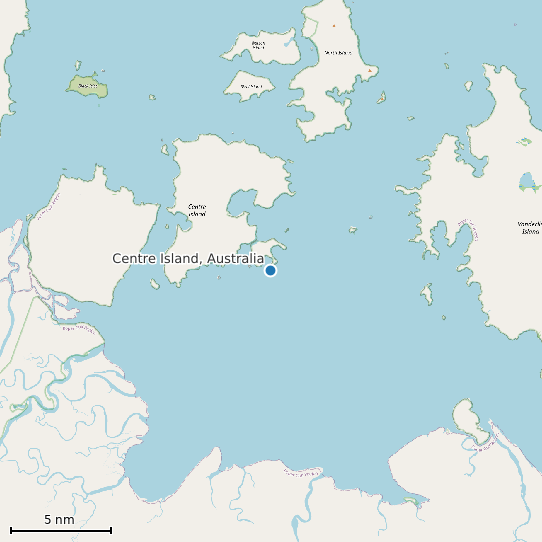 Map of Centre Island, Australia Tide Prediction Station