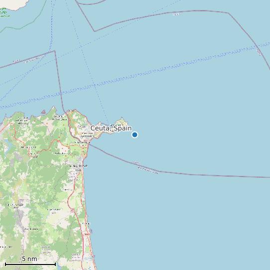 Map of Ceuta, Spain Tide Prediction Station