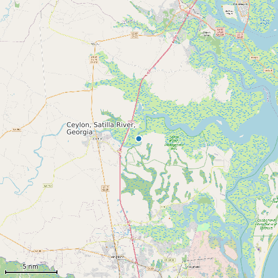 Map of Ceylon, Satilla River, Georgia Tide Prediction Station