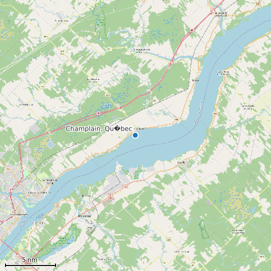 Map of Champlain, Qu�bec Tide Prediction Station