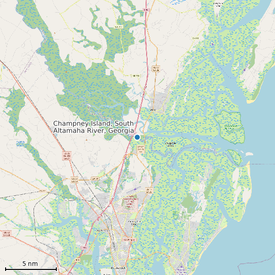 Map of Champney Island, South Altamaha River, Georgia Tide Prediction Station