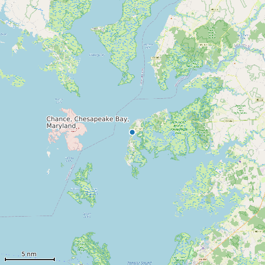 Map of Chance, Chesapeake Bay, Maryland Tide Prediction Station