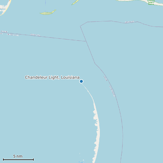 Map of Chandeleur Light, Louisiana Tide Prediction Station
