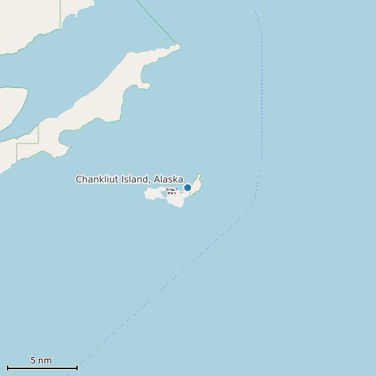 Map of Chankliut Island, Alaska Tide Prediction Station