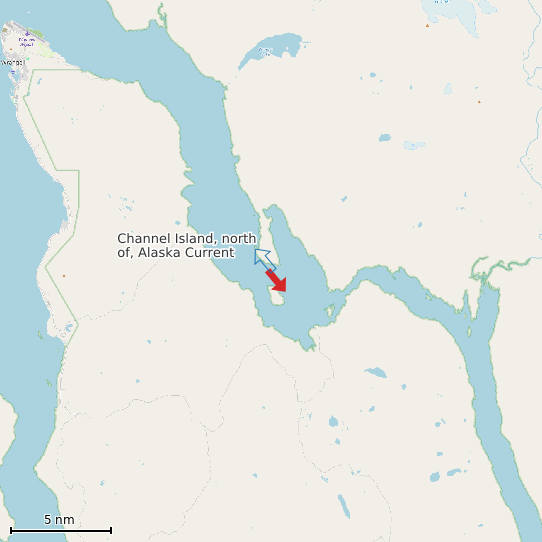 Map of Channel Island, north of, Alaska Current Prediction Station