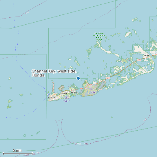 Map of Channel Key, west side, Florida Tide Prediction Station