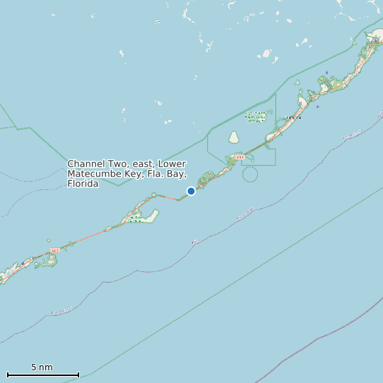 Map of Channel Two, east, Lower Matecumbe Key, Fla. Bay, Florida Tide Prediction Station