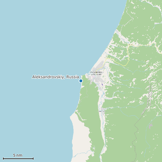 Map of Aleksandrovskiy, Russia Tide Prediction Station