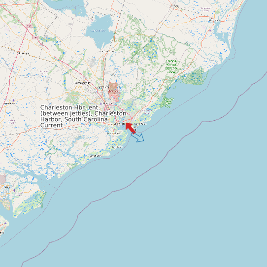 Charleston Hbr. ent. (between jetties), Charleston Harbor, South Carolina Current map