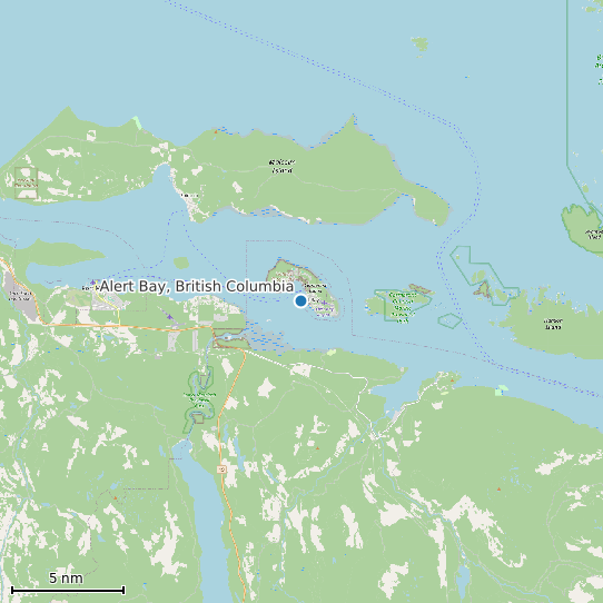 Map of Alert Bay, British Columbia Tide Prediction Station