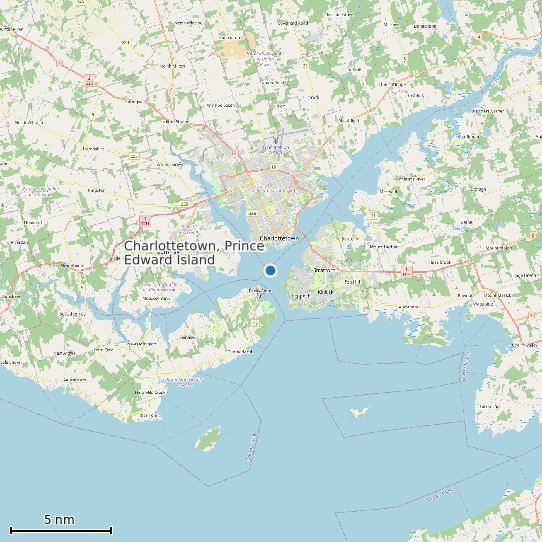 Map of Charlottetown, Prince Edward Island Tide Prediction Station
