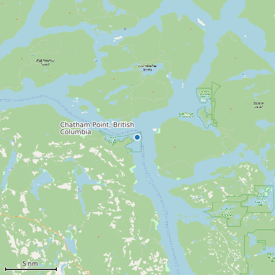 Map of Chatham Point, British Columbia Tide Prediction Station