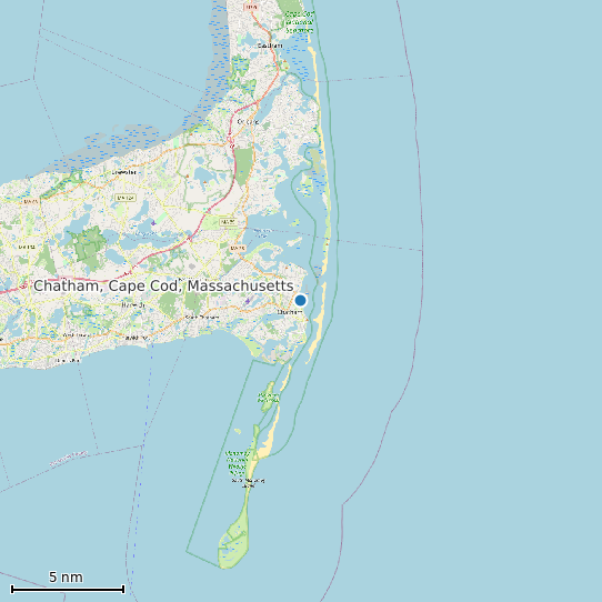 Map of Chatham, Cape Cod, Massachusetts Tide Prediction Station