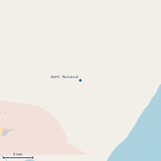 Map of Alert, Nunavut Tide Prediction Station