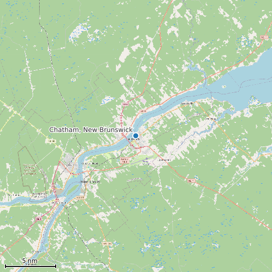 Map of Chatham, New Brunswick Tide Prediction Station
