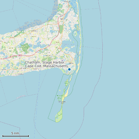 Map of Chatham, Stage Harbor, Cape Cod, Massachusetts Tide Prediction Station