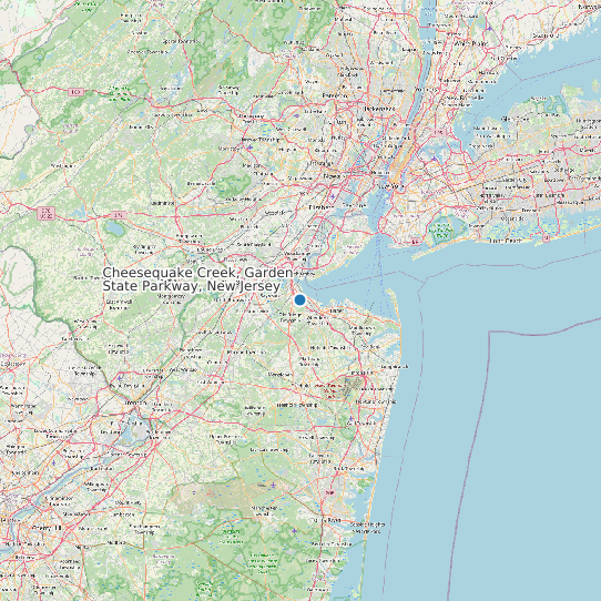 Map of Cheesequake Creek, Garden State Parkway, New Jersey Tide Prediction Station