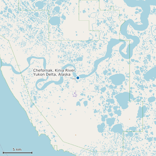 Map of Chefornak, Kinia River, Yukon Delta, Alaska Tide Prediction Station