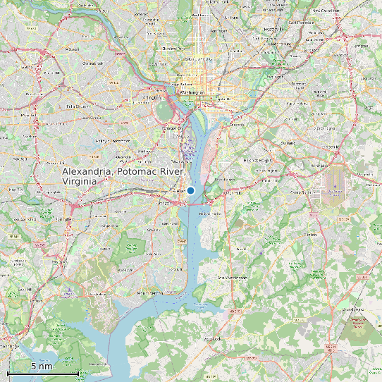 Map of Alexandria, Potomac River, Virginia Tide Prediction Station