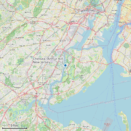 Map of Chelsea, Arthur Kill, New Jersey Tide Prediction Station