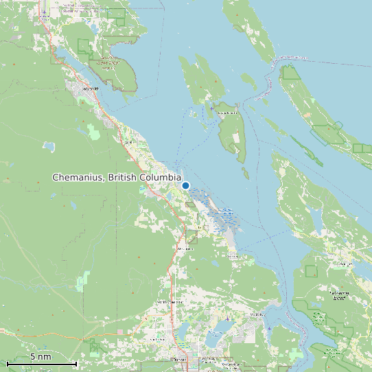 Map of Chemanius, British Columbia Tide Prediction Station